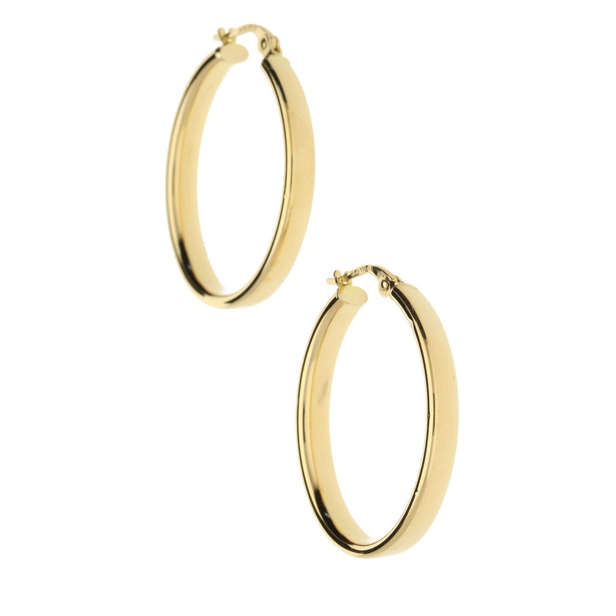 9ct Yellow Gold Hollow Hoop Earrings - 3.2g