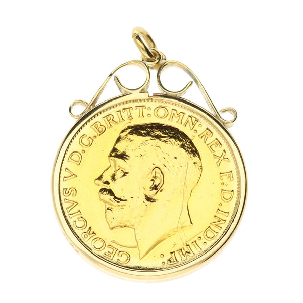 1925 Scroll Top Full Sovereign Pendant - 9.1g