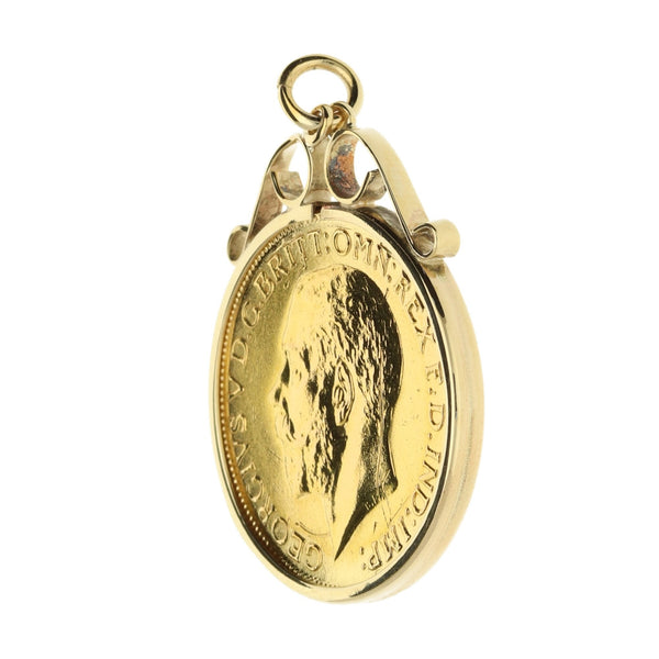 1925 Scroll Top Full Sovereign Pendant - 9.1g