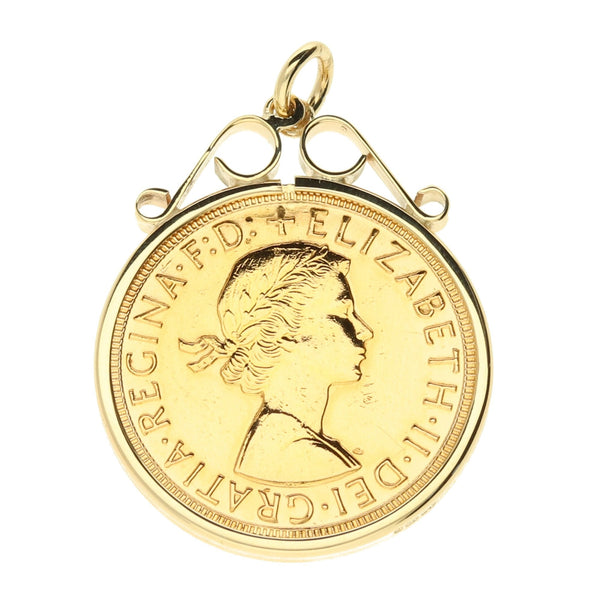 1965 Scroll Top Full Sovereign Pendant - 9.1g