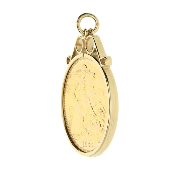 1965 Scroll Top Full Sovereign Pendant - 9.1g