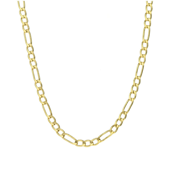 9ct Yellow Gold Hollow Figaro Chian - 20 Inches - 1.8g