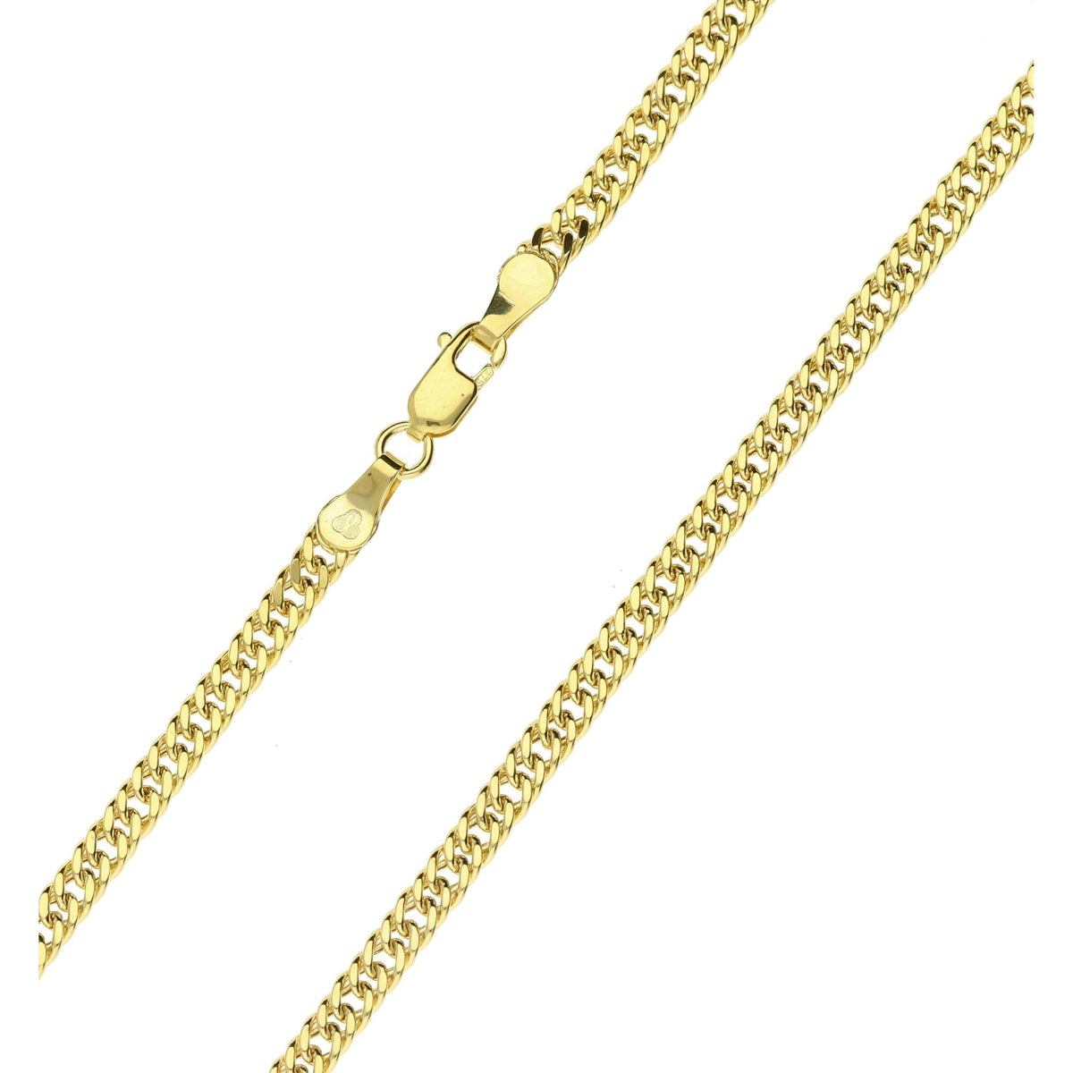 9ct Yellow Gold Hollow Double Curb Chain - 18 Inches - 4.5g