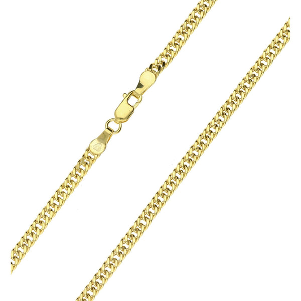 9ct Yellow Gold Hollow Double Curb Chain - 18 Inches - 4.5g