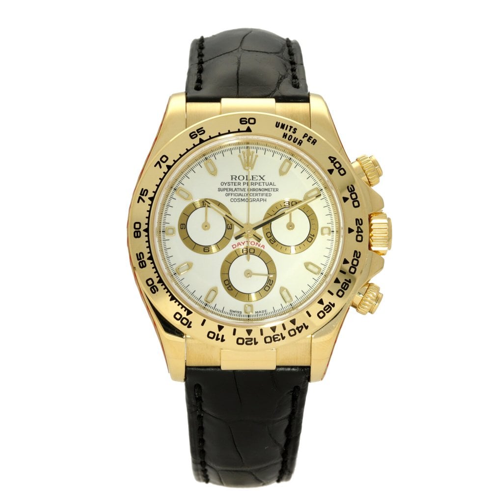 Daytona 116518 - Gents Gold Watch - White Dial - 2006