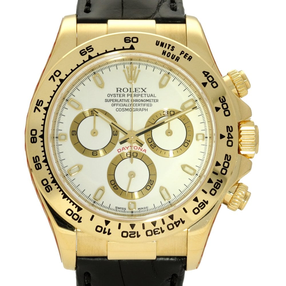 Daytona 116518 - Gents Gold Watch - White Dial - 2006