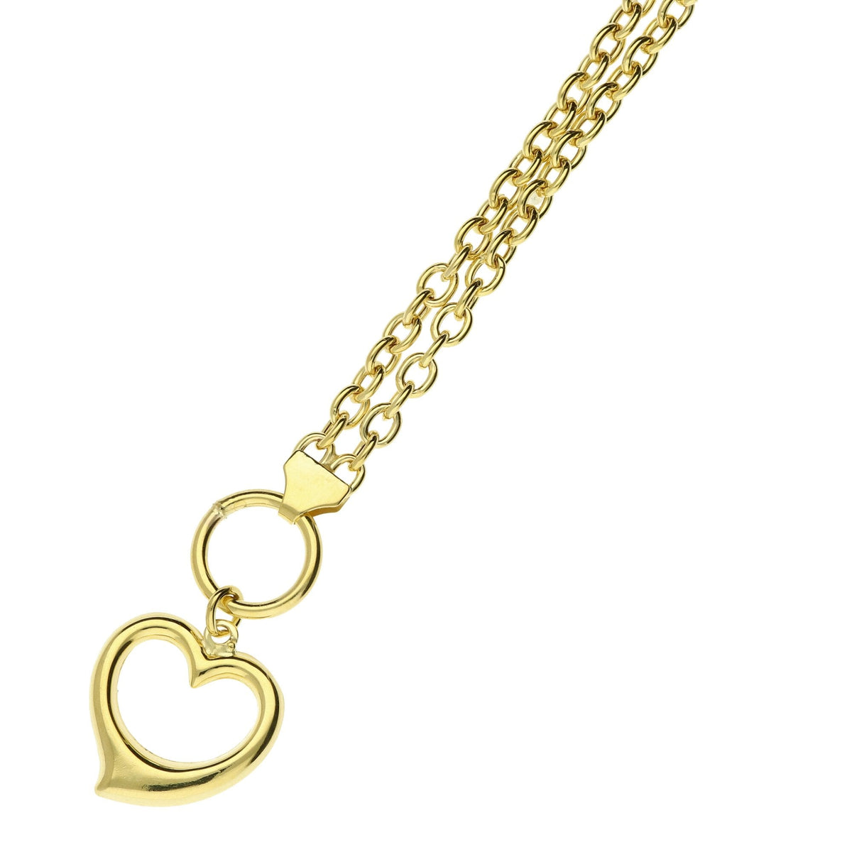 9ct Yellow Gold Love Heart Bracelet - 4.6g