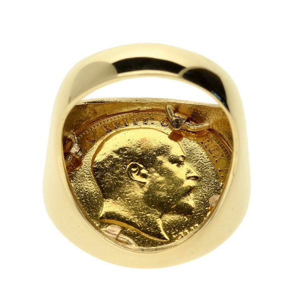 Gold 1907 Full Sovereign Ring – Size T - 17.1g