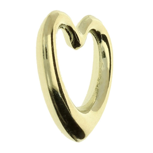 9ct Yellow Gold Hollow Heart Pendant - 0.40g