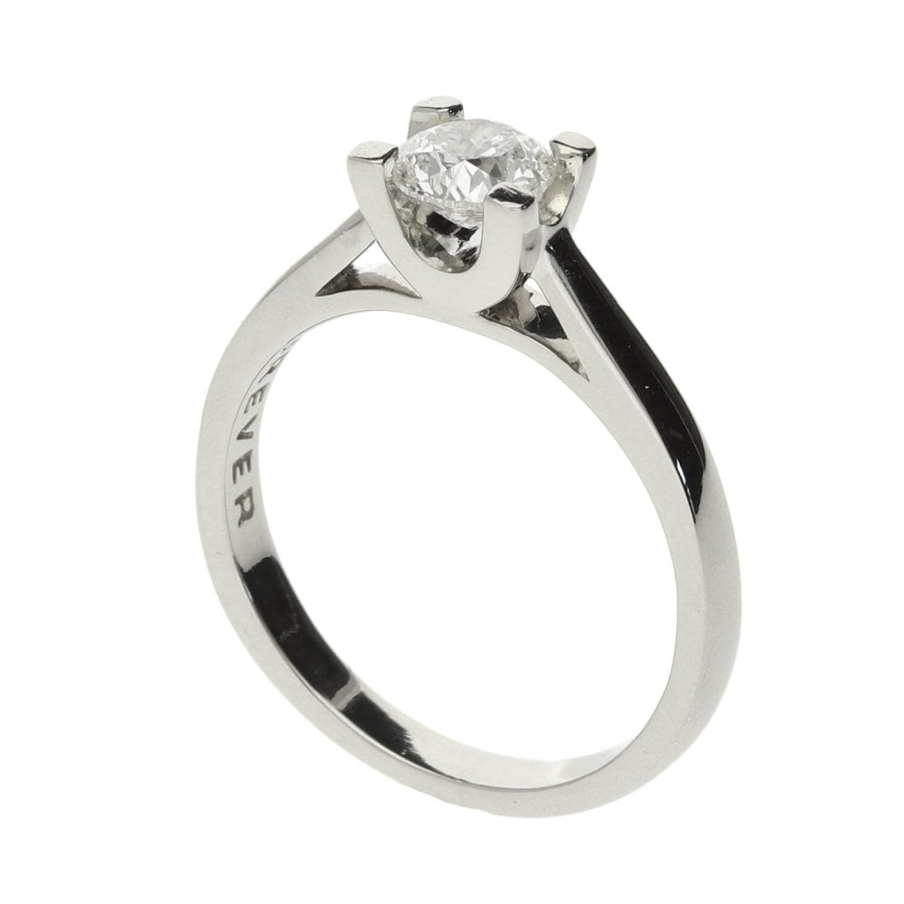 Platinum Diamond Certified Engagement Ring - 0.52ct - Size K