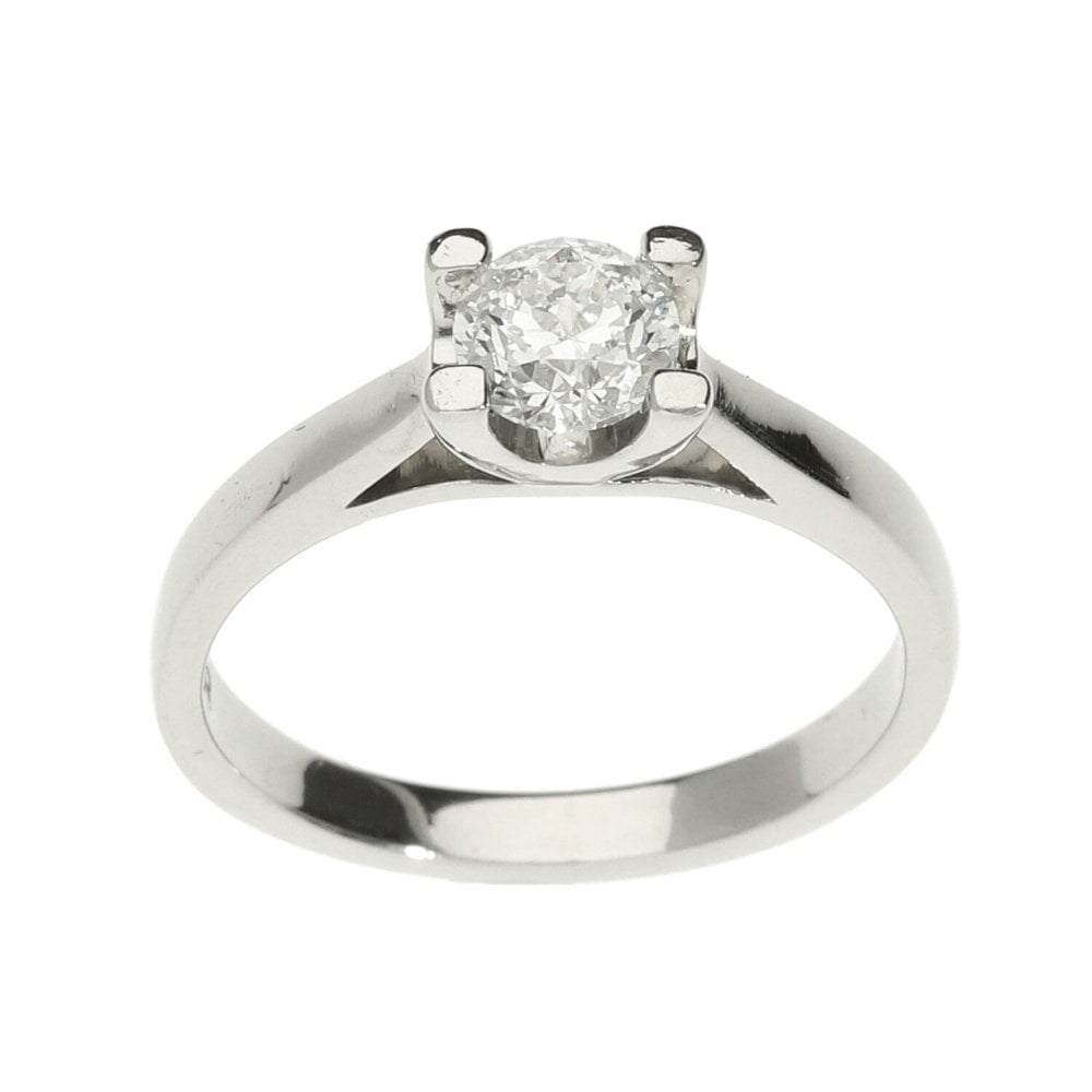 Platinum Diamond Certified Engagement Ring - 0.52ct - Size K