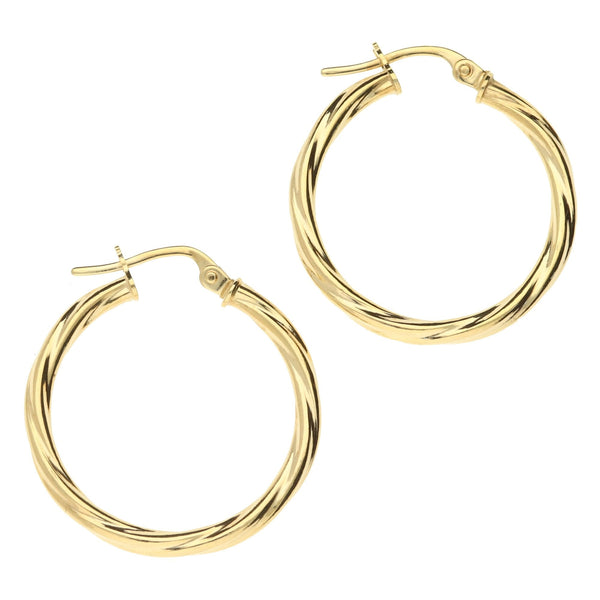9ct Twist Hoop Earrings - 1.0g