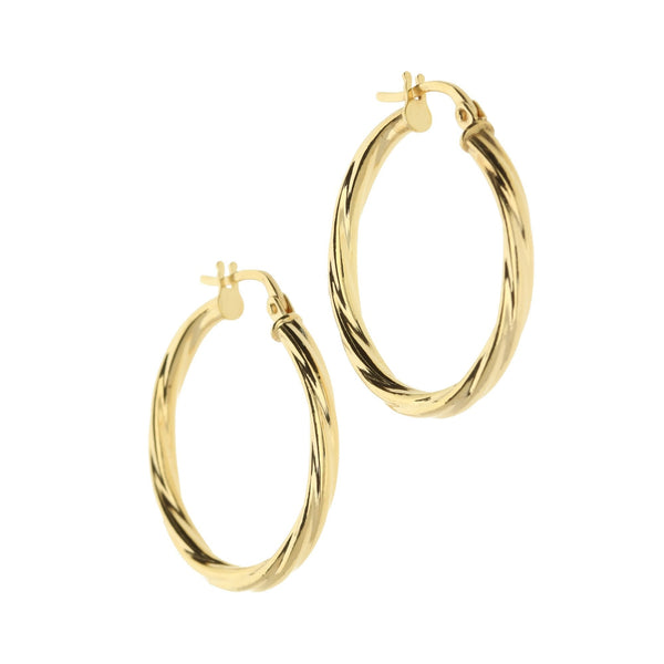 9ct Twist Hoop Earrings - 1.0g