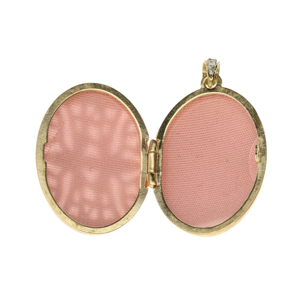 9ct Yellow Gold Medium Diamond Locket