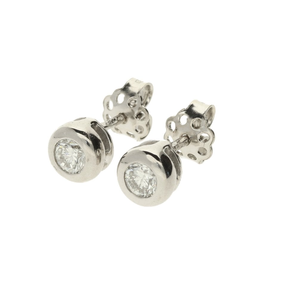 18ct White Gold Diamond Stud Earrings - 0.60ct