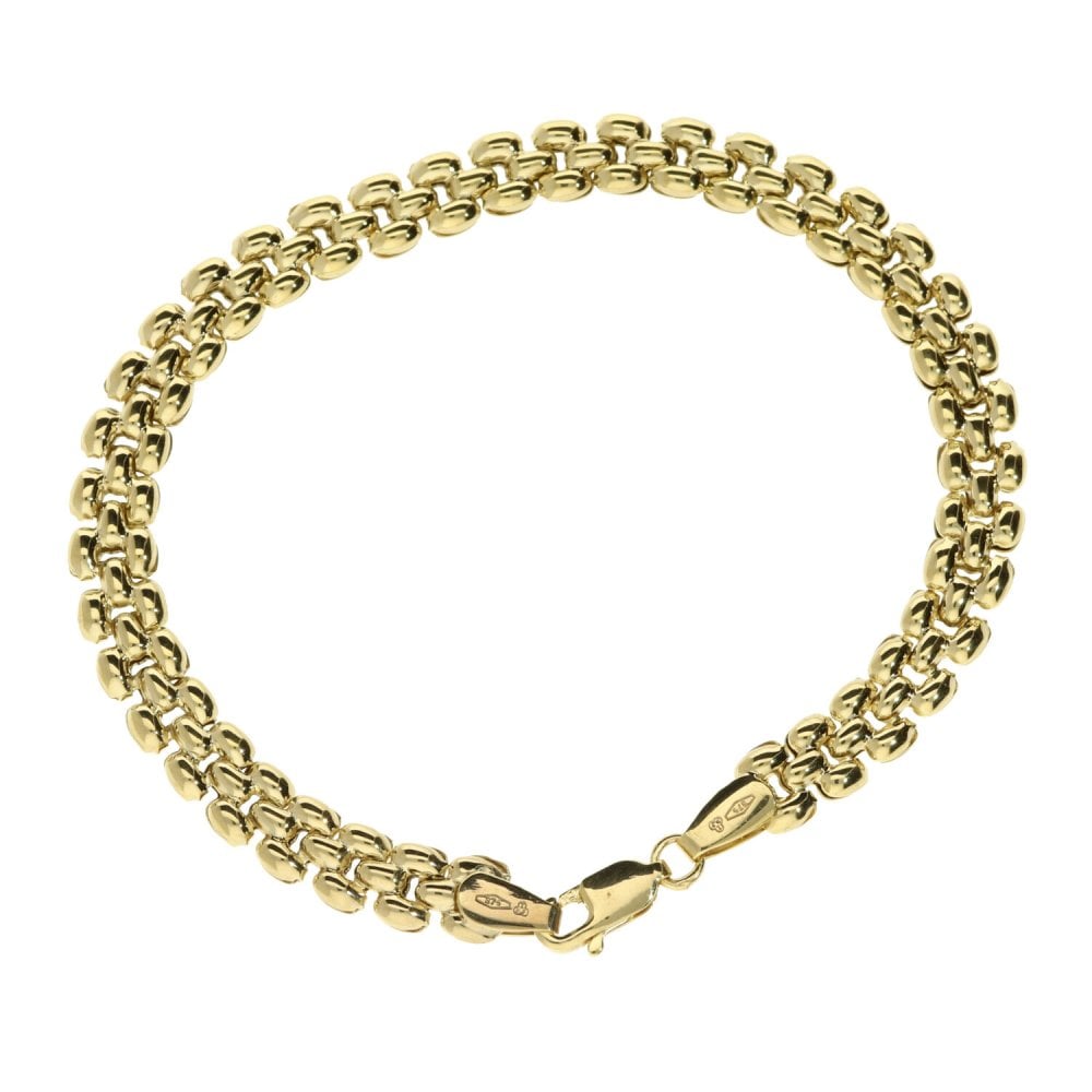 9ct Yellow Gold Hollow Bracelet - 7.5 Inches - 6.4g