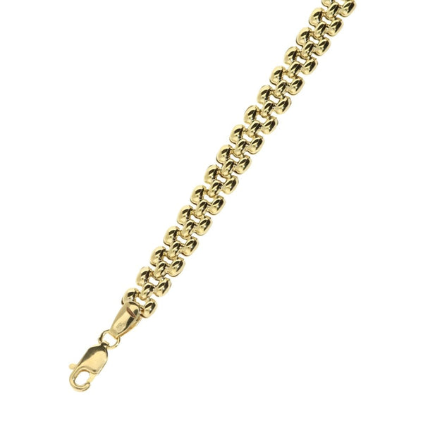 9ct Yellow Gold Hollow Bracelet - 7.5 Inches - 6.4g