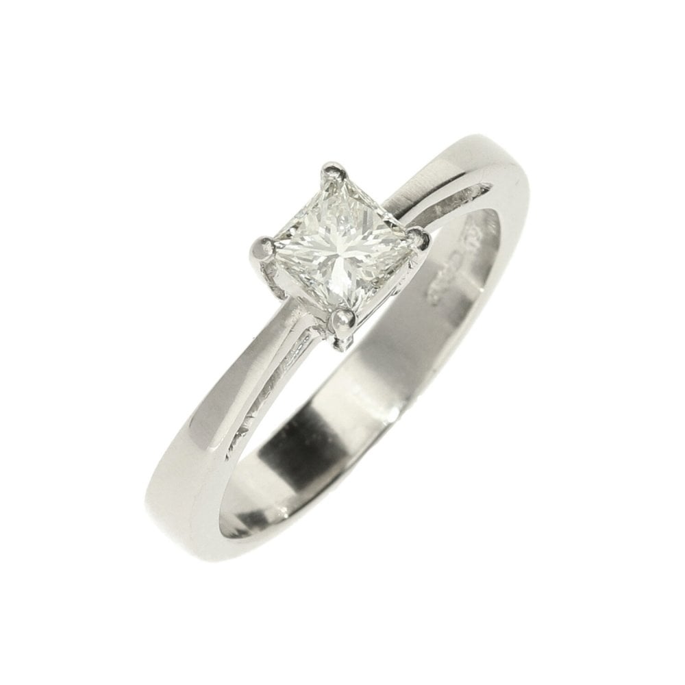 Platinum Diamond Engagement Ring - 0.55ct - Size L