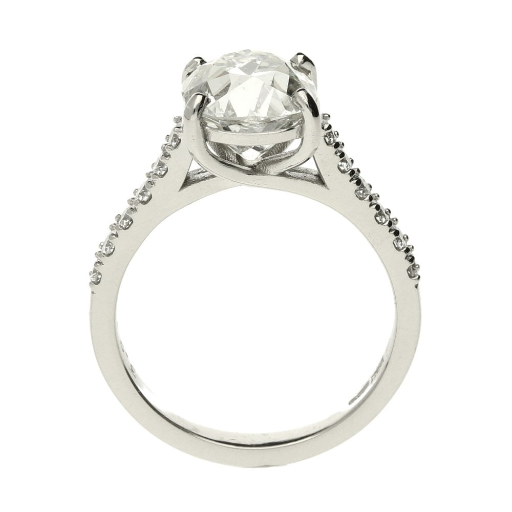 Platinum Cushion Cut Diamond Engagement Ring - 3.57ct - Size M½