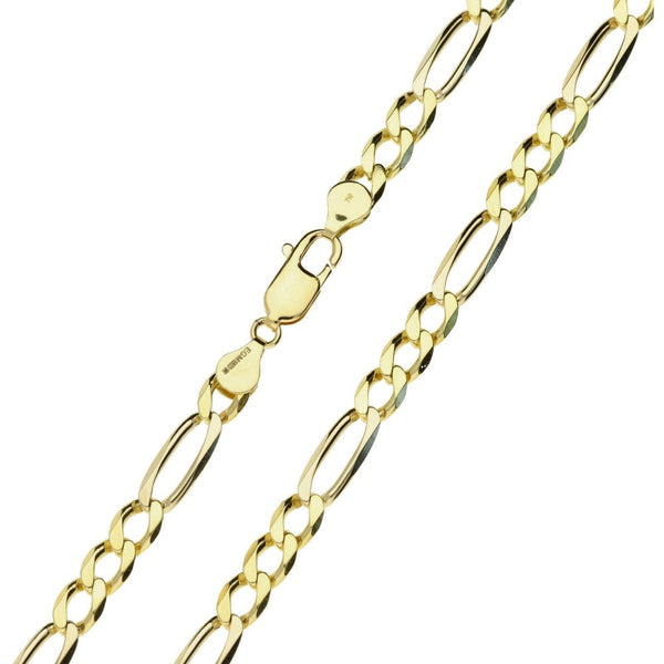 18ct Multi-Tone Gold Figaro Chain - 26" - 47.6g