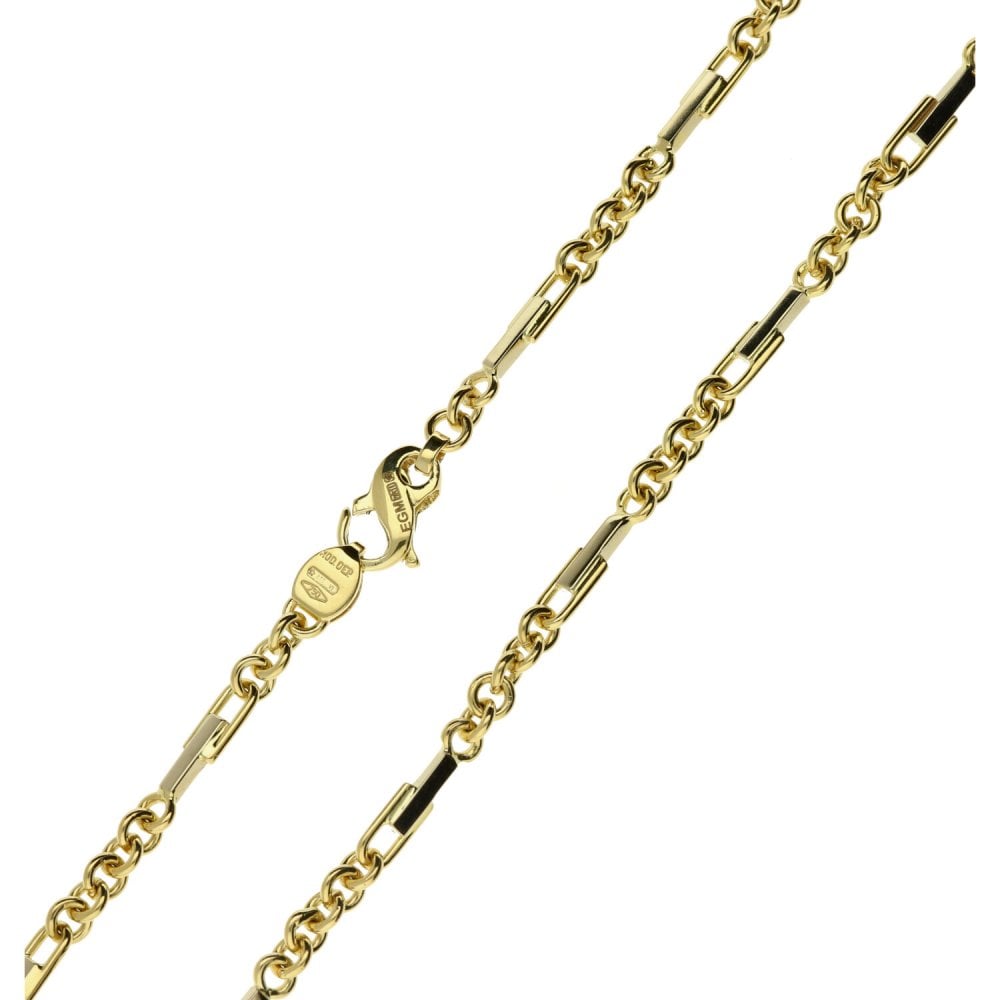 18ct Yellow and White Gold Ladies Fancy Chain - 20 inch - 20.5g