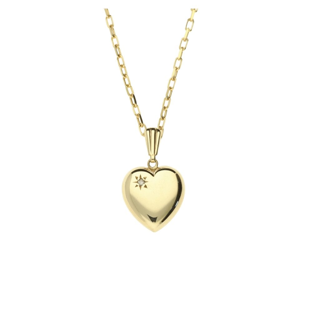 9ct Yellow Gold 18 Inch Belcher Chain & HeartPendant 3.5g