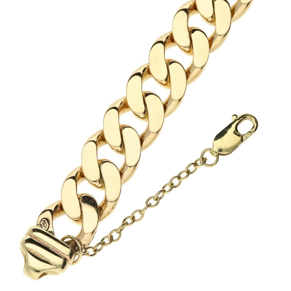 9ct Yellow Gold Curb Bracelet- 66.4g