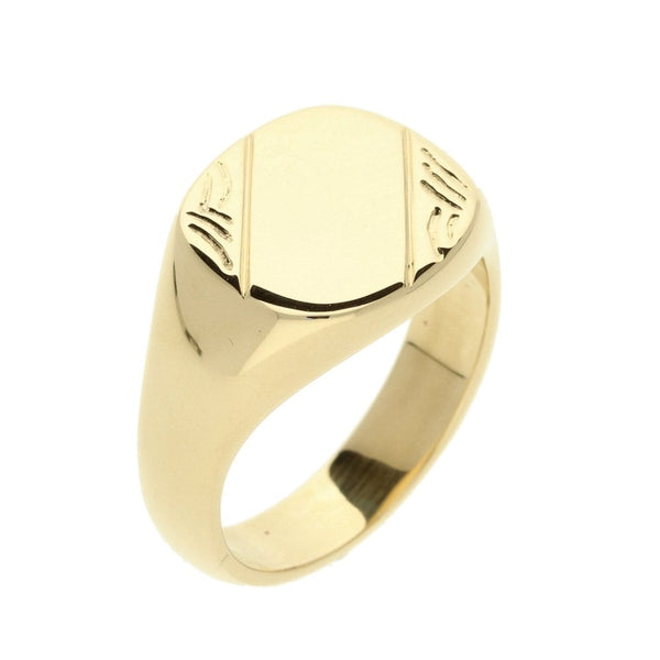 9ct Yellow Gold Gents Square Signet Ring - 16.9g