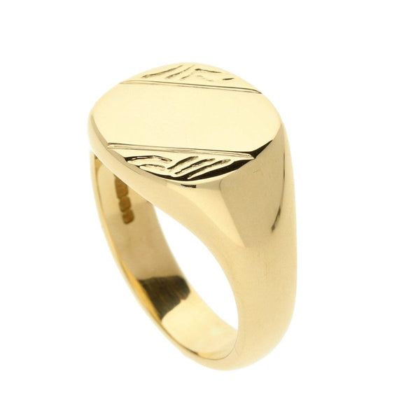 9ct Yellow Gold Gents Square Signet Ring - 16.9g