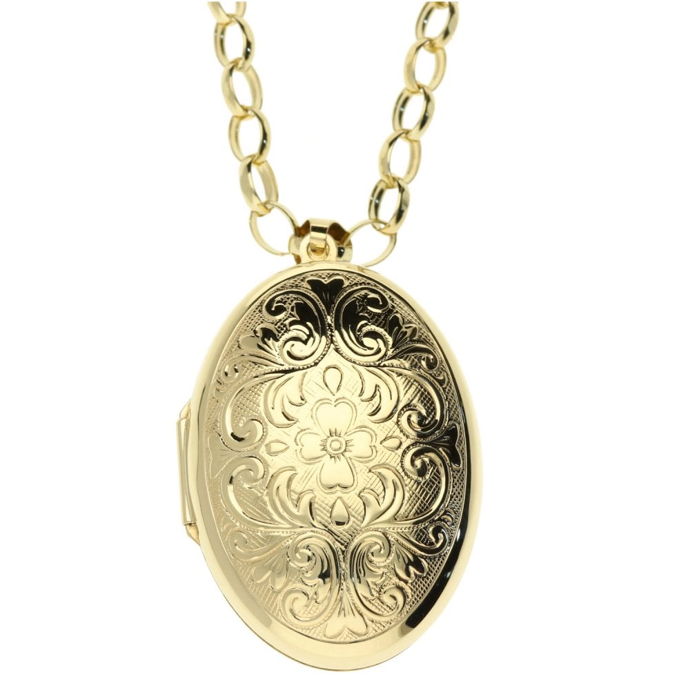 9ct Locket & 22inch Belcher Chain 16.4g