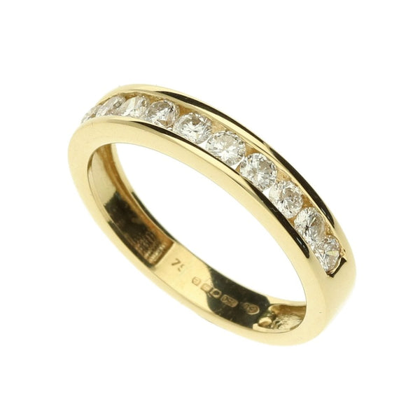 18ct Yellow Gold Diamond Half Eternity Ring - 0.50ct