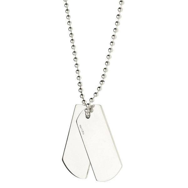 Silver Double ID Dog Tags & 28 Inch Chain