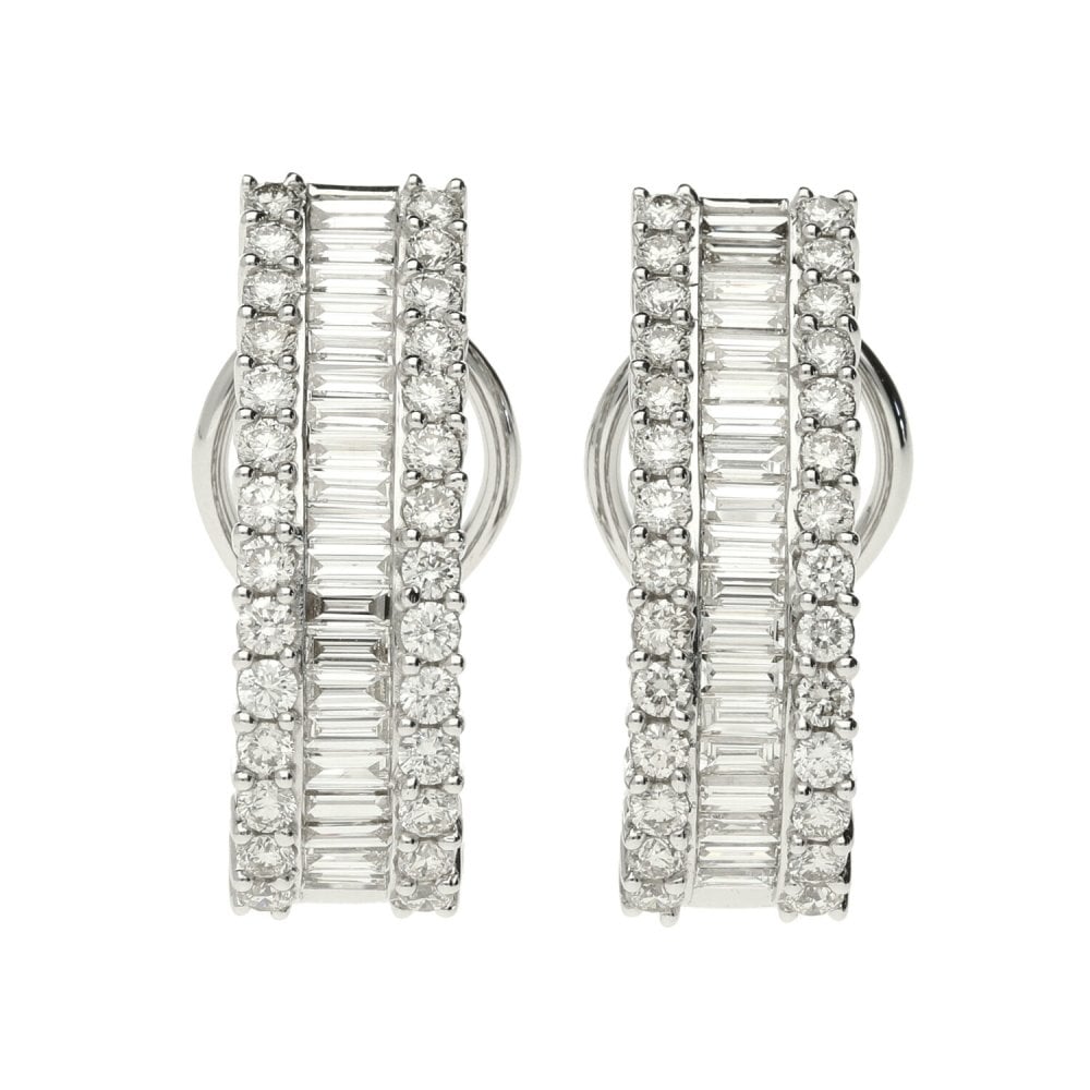 18ct White Gold Diamond Earrings - 2.28ct