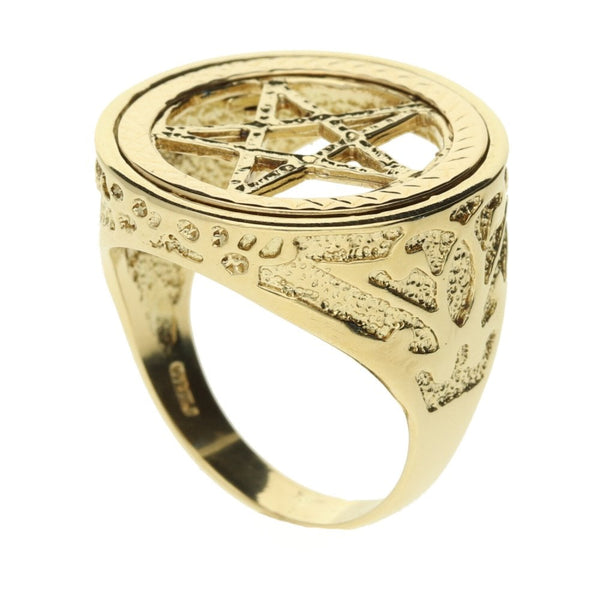 9ct Yellow Gold 5 Pointed Star Ring - 9.3g