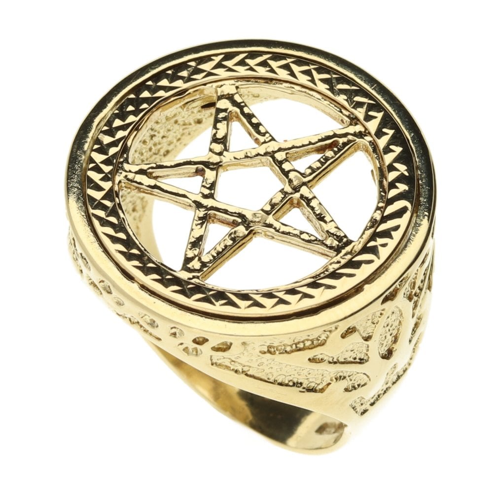 9ct Yellow Gold 5 Pointed Star Ring - 9.3g