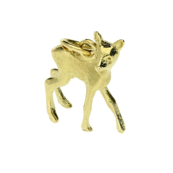 18ct Yellow Gold Deer Pendant - 18x22x8mm - 5.9g