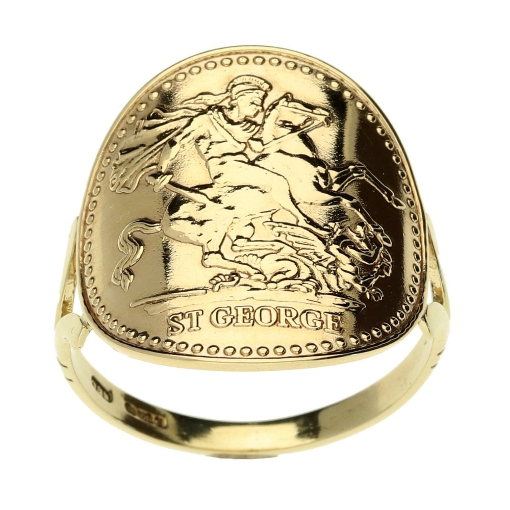 9ct Gold St George Ring Size R