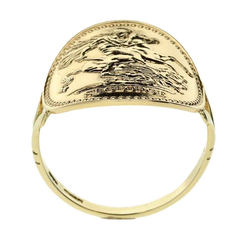 9ct Gold St George Ring Size R