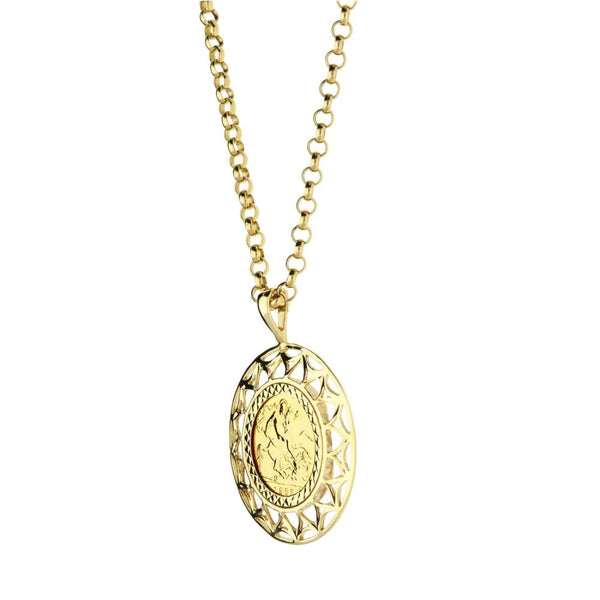 Gold 1982 Sovereign Pendant & Belcher Chain 26inch