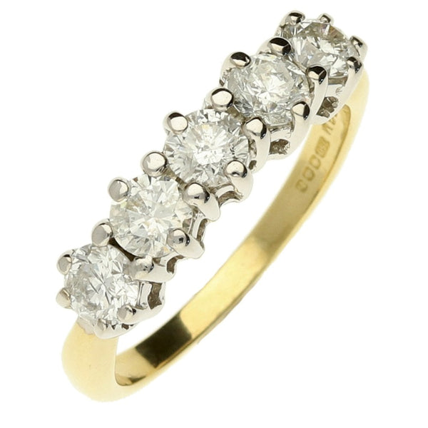 18ct Yellow Gold Half Eternity Ring 1ct-Size J