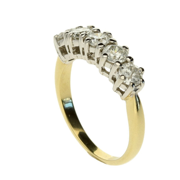 18ct Yellow Gold Half Eternity Ring 1ct-Size J