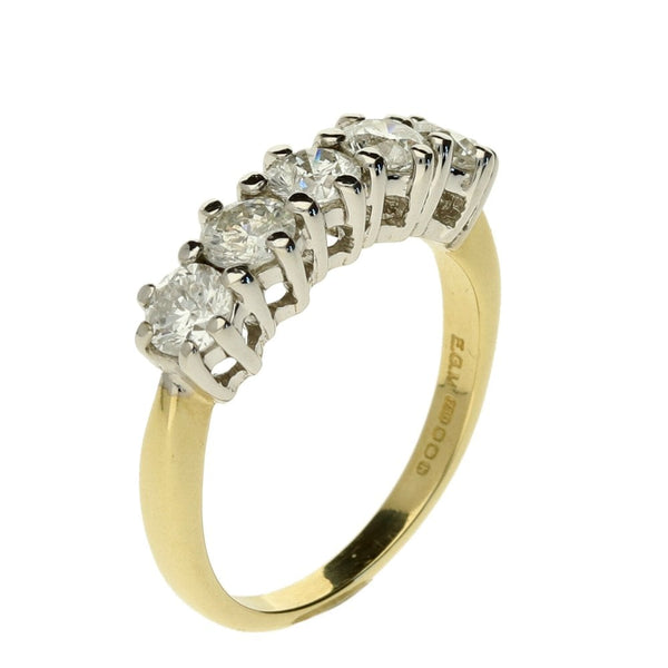 18ct Yellow Gold Half Eternity Ring 1ct-Size J
