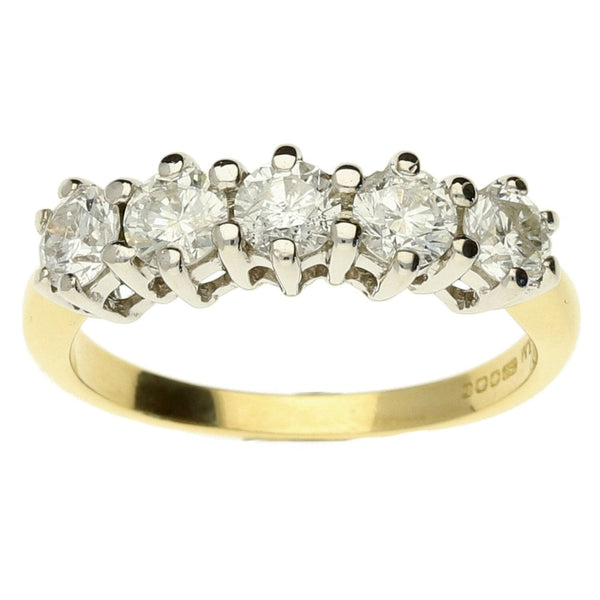 18ct Yellow Gold Half Eternity Ring 1ct-Size J