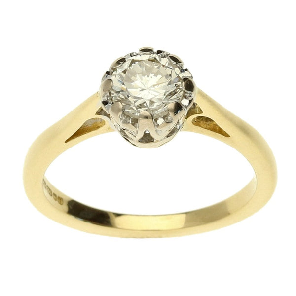 18ct Yellow Gold Diamond Solitaire Engagement Ring - 0.75ct