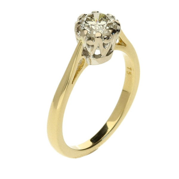 18ct Yellow Gold Diamond Solitaire Engagement Ring - 0.75ct
