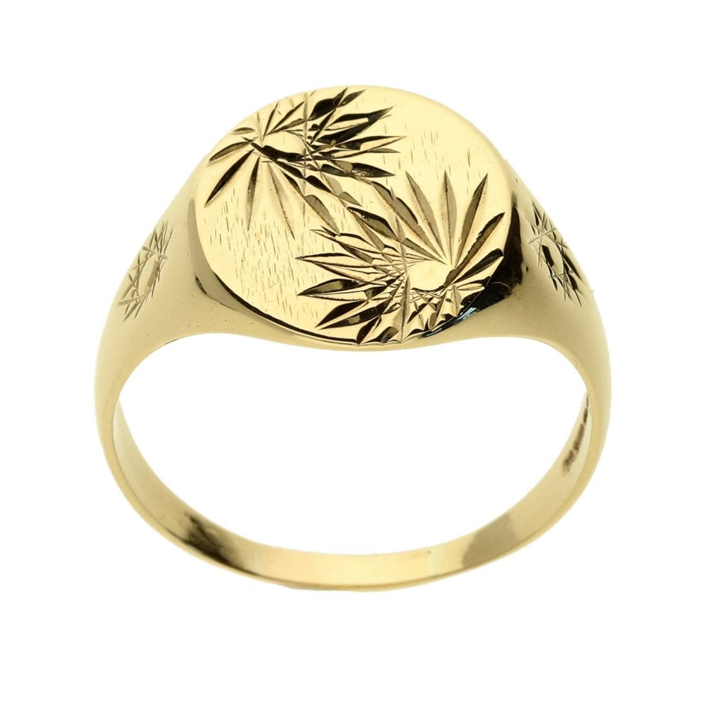 9ct Yellow Gold Gents Oval Signet Ring - 6g