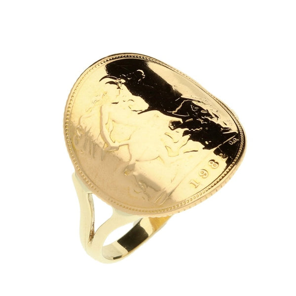 1982 Bent-Over Half Sovereign Ring - 4.9g