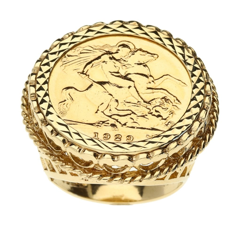 Full Sov Coin Ring 1929 Size O