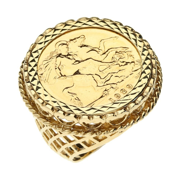 Full Sov Coin Ring 1929 Size O
