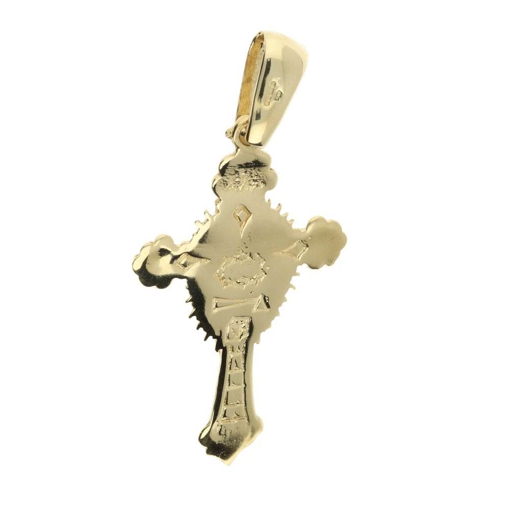 9ct Yellow Gold Sunburst Crucifix5.4g